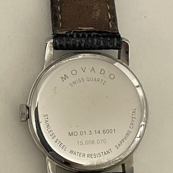 Movado Woman’s Watch with Blue Face and Leather band - Picture 6 of 7